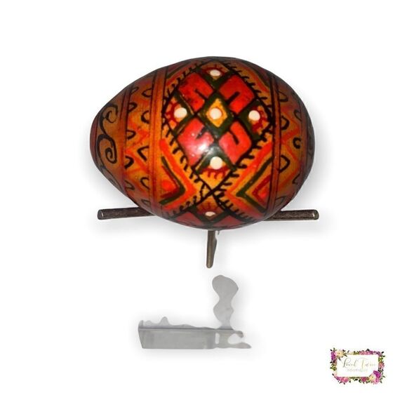 Collectible Decorative Hand Painted Wood Egg - Picture 6 of 9